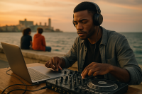 Imagen de un Dj en el Malecón para el post La habanera sigue cautivando al mundo